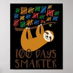 100 Days Of School Sloth  Poster