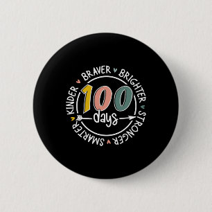 100 Days Of School Smarter Kinder Stronger Brighte Button