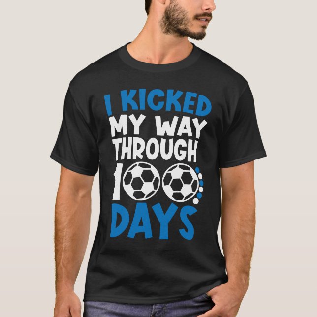 100 Days of School Soccer Boys Kid 100th Day Of Sc T-Shirt (Front)