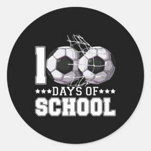 100 Days Of School Soccer By Net 100 Days Smarter Classic Round Sticker