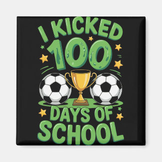 100 Days Of School Soccer Illustration  Magnet