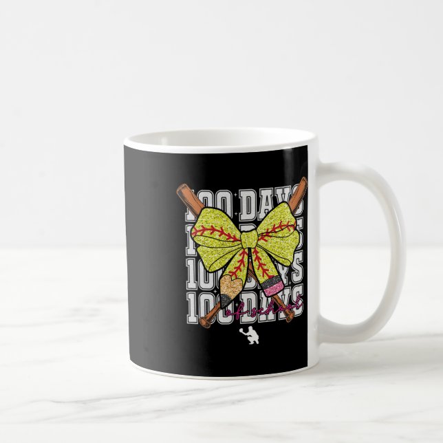 100 Days Of School Softbyll Coquette Pencil Bow Gi Coffee Mug (Right)