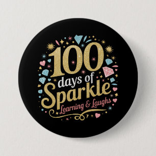 100 Days of School Sparkle Learning and Laughs Button