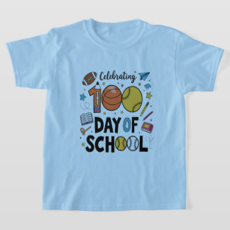 100 Days of School Sports Celebration Design T-Shirt