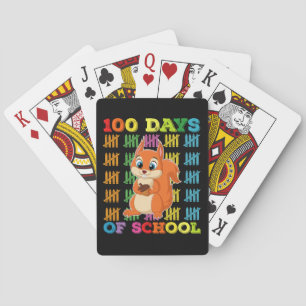 100 Days Of School Squirrel Teacher Poker Cards