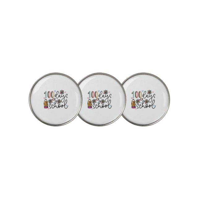 100 days of school sublimation golf ball marker (3 Up)