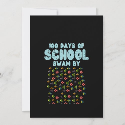 100 Days Of School Swam By Fish 100Th Day Boys Gir Save The Date