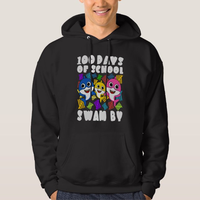 100 Days of School Swam by Shark  100th Day Boys G Hoodie (Front)