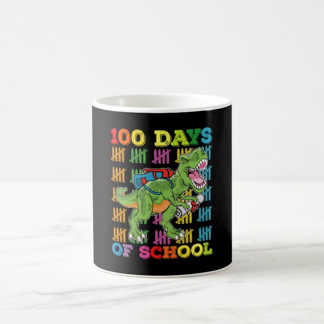 100 Days Of School T Rex Dinosaur Teacher Student Coffee Mug (Center)
