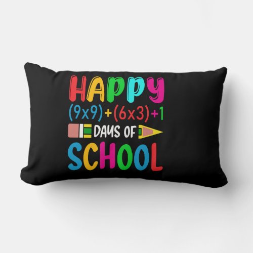 100 days of school t shirt design with school elem lumbar pillow