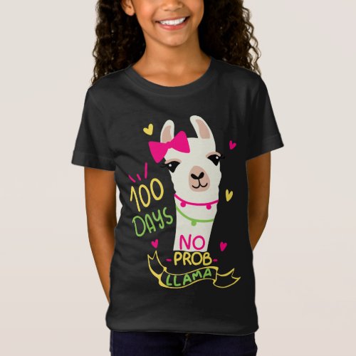 100 Days Of School T_Shirt  No Prob llama T_Shirt