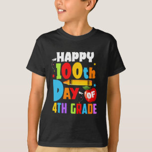 100 Days Of School Teacher 100th Day Of 4th Grade T-Shirt