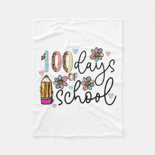 100 Days Of School Teacher 100th Day Of School Ret Fleece Blanket