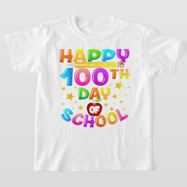 100 Days of School Teacher 100th Day of School  T-Shirt (Laydown)