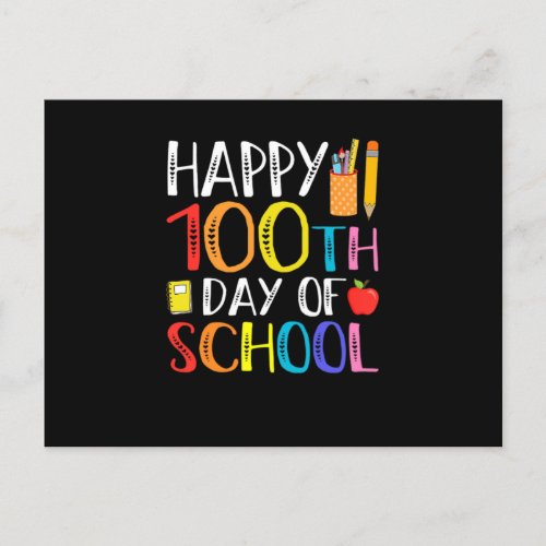 100 Days Of School Teacher And StudentPng Announcement Postcard