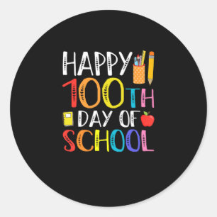 100 Days Of School Teacher And Student.Png Classic Round Sticker