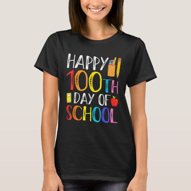 100 Days Of School Teacher And Student T-Shirt (Front)