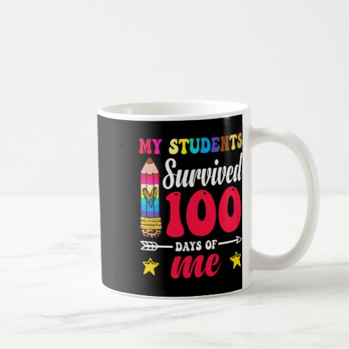 100 Days Of School Teacher Colorful Leopard Pencil Coffee Mug