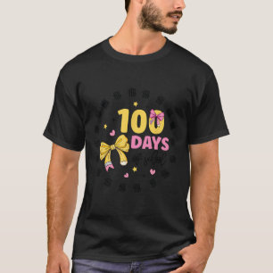 100 Days Of School Teacher Coquette Bow 100th Day  T-Shirt