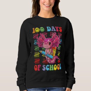 100 Days of School Teacher Happy 100 Days Axolotl  Sweatshirt