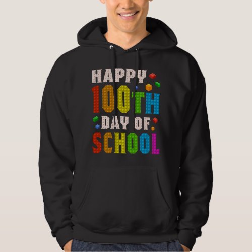 100 Days Of School Teacher Kids Boys Brick Master  Hoodie