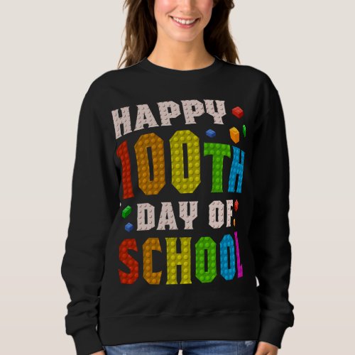 100 Days Of School Teacher Kids Boys Brick Master  Sweatshirt