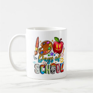100 Days Of School Teacher & Kids Gift Band Aid Coffee Mug