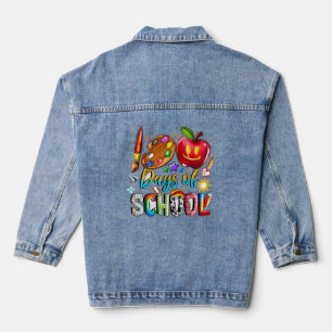 100 Days Of School Teacher & Kids Gift Band Aid Denim Jacket