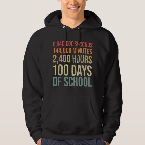 100 Days of School Teacher Outfit 80s Retro Vintag Hoodie