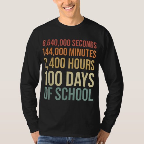 100 Days of School Teacher Outfit 80s Retro Vintag T_Shirt