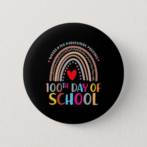 100 Days Of School Teacher Rainbow 100th Day Leopa Button