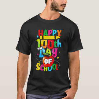 100 Days Of School Teacher Student Happy 100th day T-Shirt