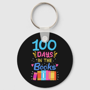 100 Days Of School Teacher Student Reading Keychain