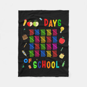 100 Days Of School Teacher Student's First 100 Day Fleece Blanket