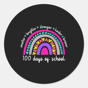 100 Days Of School Teacher Team Growth Mindset Cut Classic Round Sticker