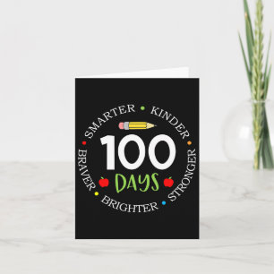 100 Days Of School Teacher Team Kids Growth Mindse Card