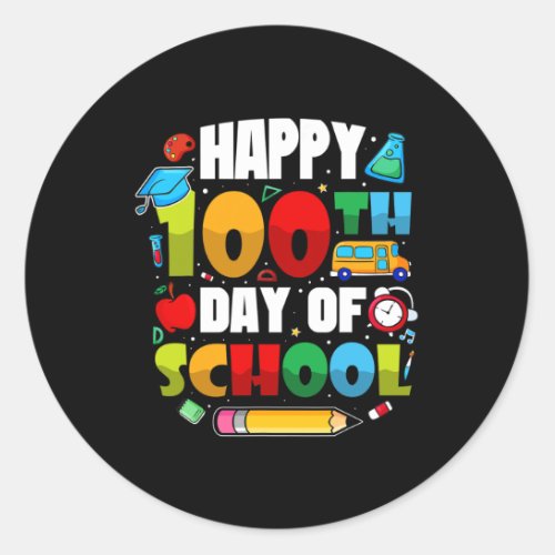 100 Days Of School Teachers 2023 Boys And Girls  Classic Round Sticker