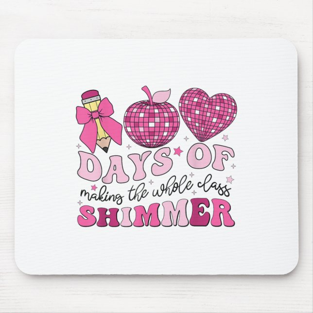 100 Days Of School Teachers Coquette Bow 100th Mouse Pad (Front)