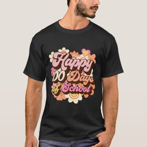 100 Days Of School Teachers Kids Groovy 100th Day  T_Shirt