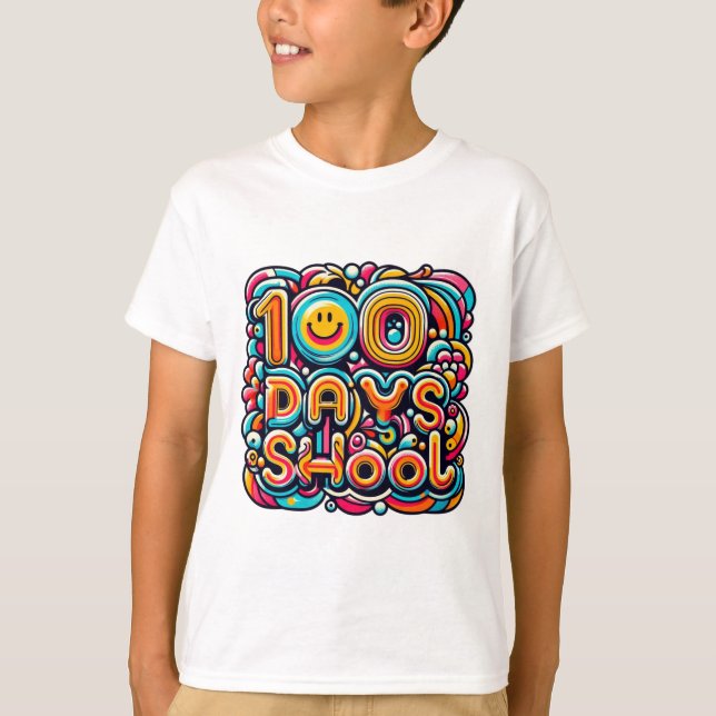 100 Days of School Tee - Hand-Drawn Celebration  (Front)