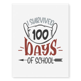 100 days of school temporary tattoos