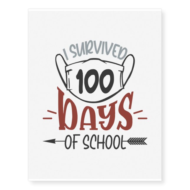 100 days of school                    temporary tattoos (Front)