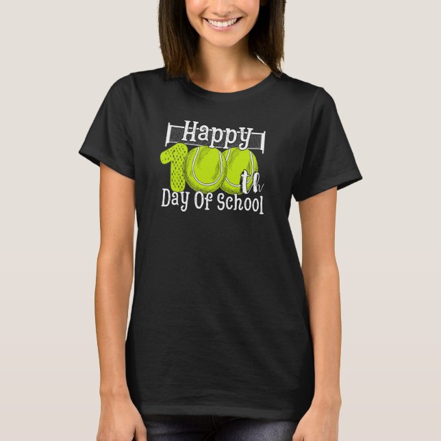 100 Days Of School Tennis Boys youth Happy 100th d T-Shirt (Front)