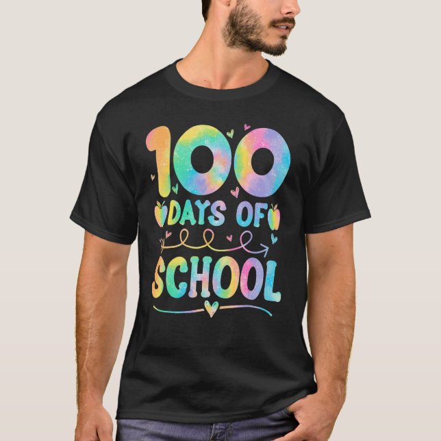 100 Days Of School Tie Dye 100th Day Of School Gir T-Shirt (Front)