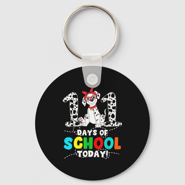 100 Days Of School Today Cute Dog Teacher Student  Keychain (Front)
