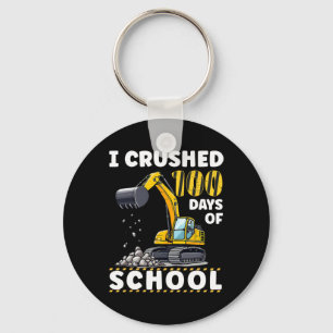 100 Days Of School Toddler Boy Construction Vehicl Keychain