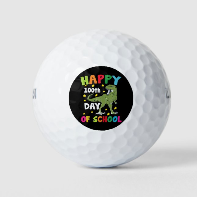 100 Days Of School Trex 100th Day of School  Golf Balls (Front)