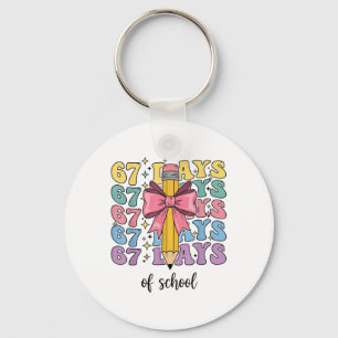 100 Days Of School Truck 67th Day Of School Six Se Keychain
