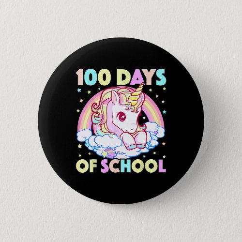 100 Days Of School Unicorn Girls Teacher 100th Day Button