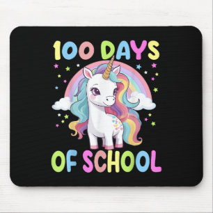 100 Days Of School Unicorn Rainbow Teacher Girls T Mouse Pad